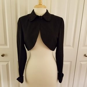 Gorgeous vintage crop bolero jacket with beaded tr